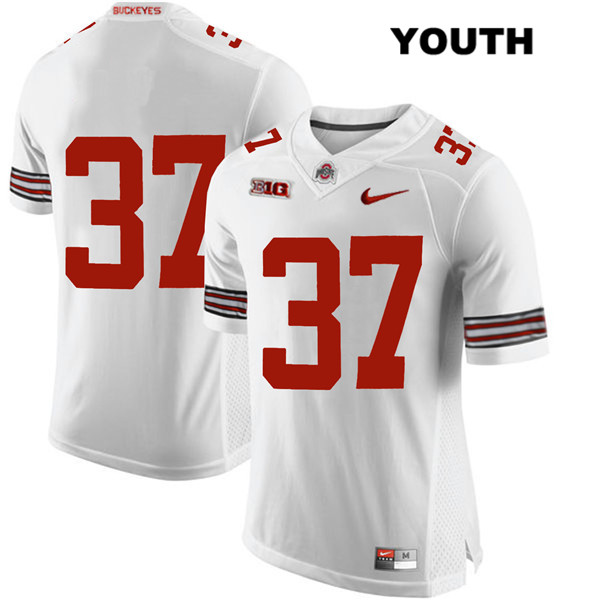 Ohio State Buckeyes Youth Derrick Malone #37 White Authentic Nike No Name College NCAA Stitched Football Jersey YW19H35CO